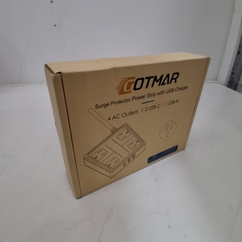 GOTMAR FLAT PLUG POWER BAR WITH USB C - 5FT - WHITE (MODEL: WT-2301-PL) image 2