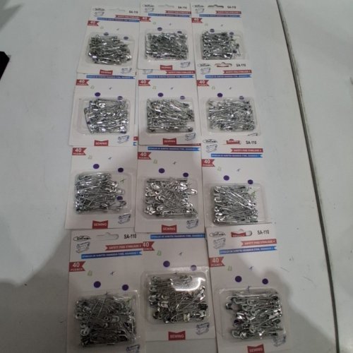 (12) 40PC WELLSON SAFETY PINS - 57MM - SIZE 4 - SILVER image 2