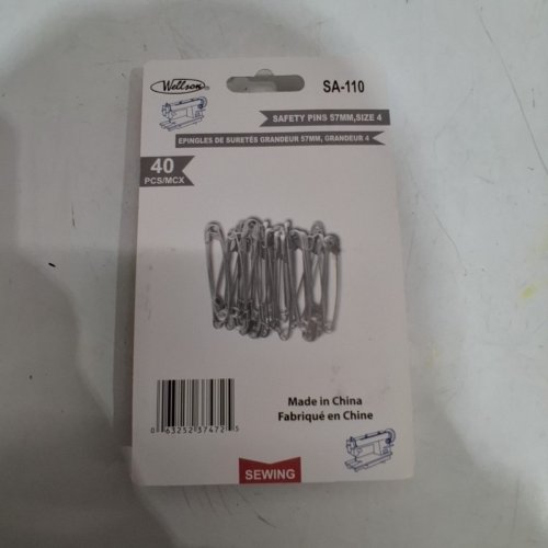 (12) 40PC WELLSON SAFETY PINS - 57MM - SIZE 4 - SILVER image 4