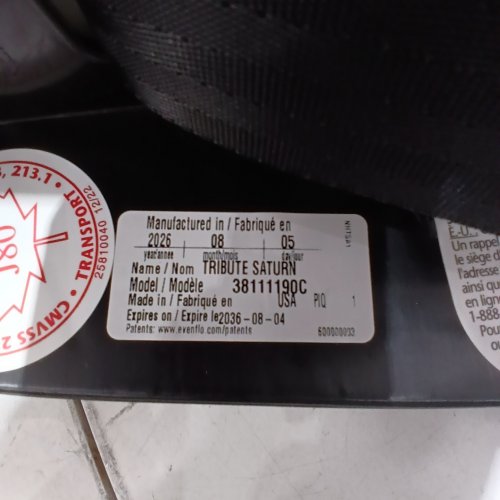 EVENFLO TRIBUTE LX CONVERTIBLE CAR SEAT - 40LBS CAP - GREY (MODEL: 38111190C) image 2
