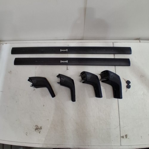 2PC VEHICLE ROOF RACK CROSSBARS WITH LOCK - 3FT - 200LBS MAX/CAP - BLACK image 2