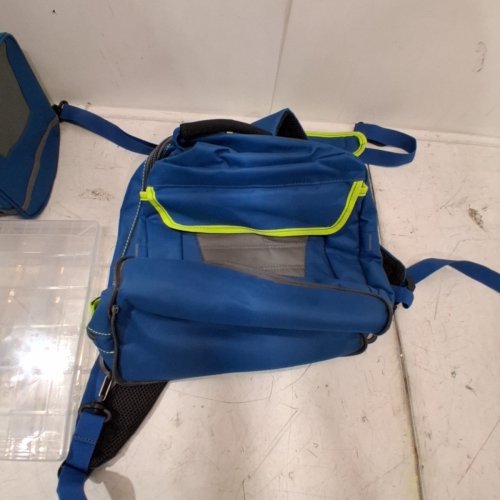 5PC BPS PRO GUIDE 3600 BACKPACK TACKLE BAG *MISSING TACKLE BOXES* - 20" - GREEN/BLUE image 3