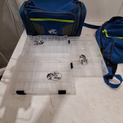5PC BPS PRO GUIDE 3600 BACKPACK TACKLE BAG *MISSING TACKLE BOXES* - 20" - GREEN/BLUE image 4