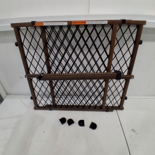 EVENFLO POSITION & LOCK ADJUSTABLE WOOD BABY GATE FARMHOUSE COLLECTION - 26" - 42" - RUSTIC BROWN (MODEL: 2026900) image 2