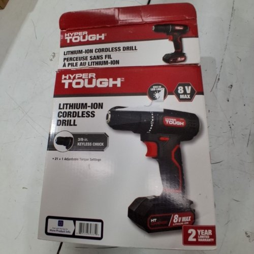 HYPER TOUGH TOOL ONLY MAX LITIUM-ION CORDLESS DRILL - 8 V - BLACK/RED (MODEL: AQ76020G) image 3