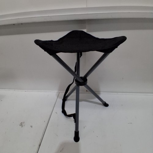 AMAZON BASICS PORTABLE FOLDING CAMPING STOOL - 225LBS MAX/CAP - 15" X 15" X 19" - BLACK image 2