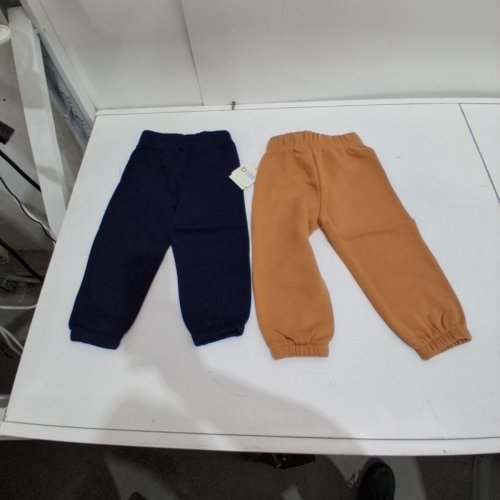 2PK TODDLER GEORGE FLEECE JOGGER PANTS - 2T - NAVY/TAN image 2
