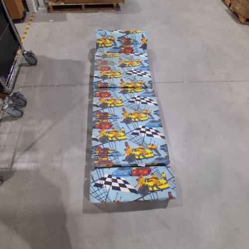COMFYKIDS 2-IN1 FLIP CHAIR/BED - 65"X22" - RACE CAR PATTERN image 2
