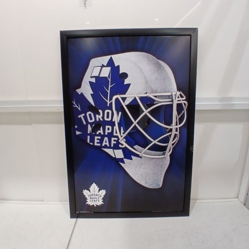 TRENDS INTERNATIONAL TORONTO MAPLE LEAFS FRAMED WALL ART - 22.375" X 34" - BLACK, BLUE, AND WHITE - (MODEL - MASK 16) image 2