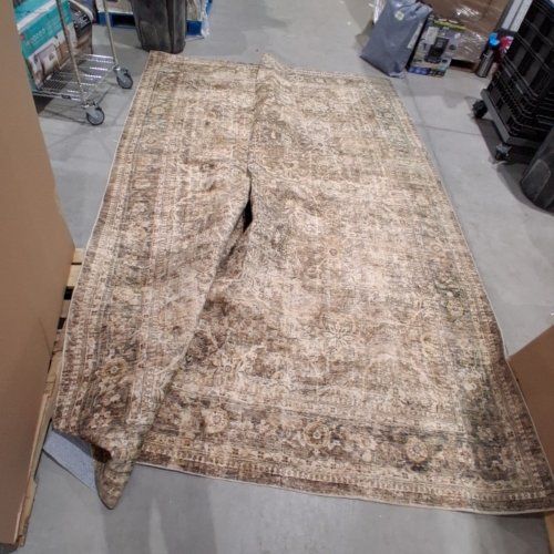 ORNATE MEDALLION PATTERN AREA RUG - 9FT X 12FT - BEIGE /BROWN image 2