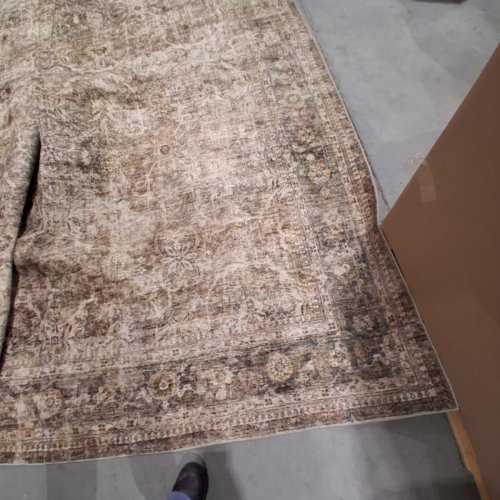 ORNATE MEDALLION PATTERN AREA RUG - 9FT X 12FT - BEIGE /BROWN image 3