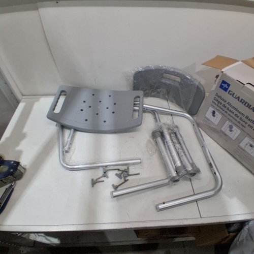 MEDLINE GUARDIAN DELUXE ALUMINUM BATH CHAIR SHOW BENCH WITH BACK image 2