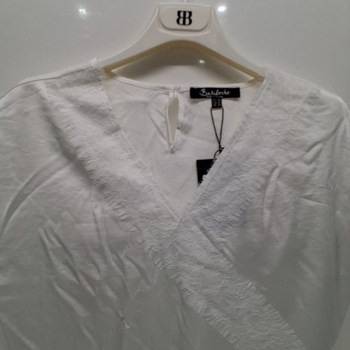 WOMEN'S BARILOCHE LACE-TRIM BLOUSE - SMALL / MEDIUM - OFF-WHITE (STYLE : BUDAPEST) image 3