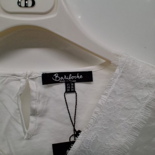 WOMEN'S BARILOCHE LACE-TRIM BLOUSE - SMALL / MEDIUM - OFF-WHITE (STYLE : BUDAPEST) image 4