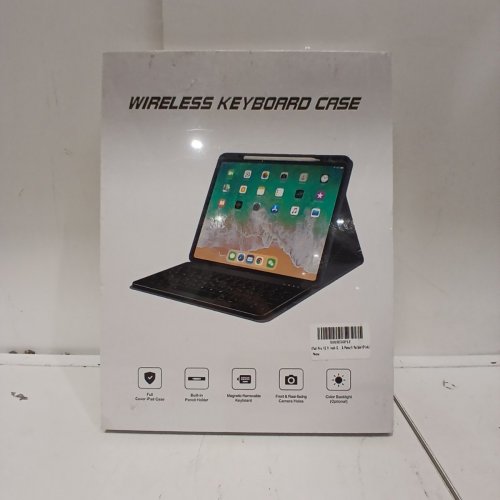 WIRELESS KEYBOARD CASE FOR IPAD PRO 12.9" - FULL COVER, WITH MAGNETIC REMOVABLE KEYBOARD - BUILT IN PENCIL HOLDER - PINK image 2