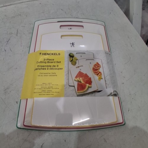 3PC HENCKELS CUTTING BOARDS - ASSORTED SIZES - WHITE/MULTICOLOR - (MODEL: 1901756/1013503 image 2