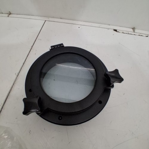 MARINE GRADE ROUND PORTHOLE WINDOW HATCH FOR BOATS - 6.33" X 3.54" - BLACK image 2