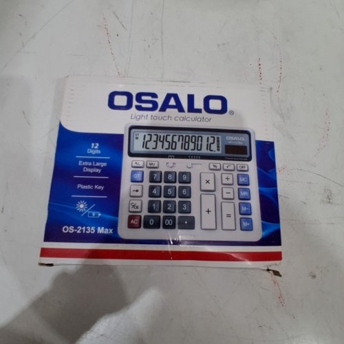 OSALO LIGHT TOUCH CALCULATOR WITH 12 DIGITS, EXTRA LARGE DISPLAY, SOLAR AND BATTERY OPERATED- LIGHT BLUE (MODEL: OS-2135 MAX) image 4