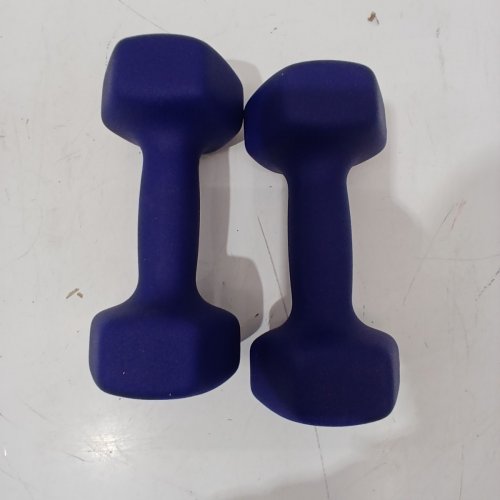 2PK AMAZON BASICS NEOPRENE HEXAGON DUMBELLS - 10LBS - BLUE image 3