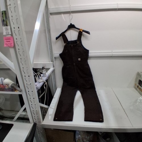 WOMEN'S CARHARTT LOOSE FIT WASHED DUCK INSULATED BIB OVERALLS - SMALL LOOSE - DARK BROWN (STYLE: 0R4694-W) image 2