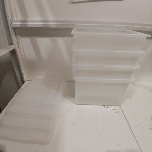 4PK IRIS USA PLASTIC STORAGE BIN TOTE - 33L - CLEAR (MODEL: FB-21E/FB-21EE) image 2