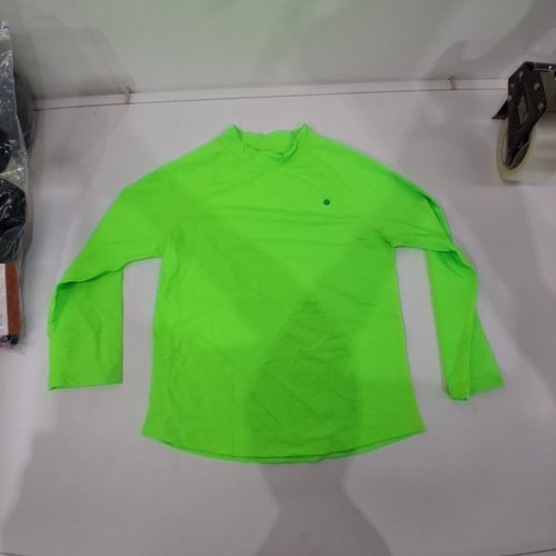 KID'S LONG SLEEVE SWIM SHIRT - MEDIUM - NEON GREEN image 2
