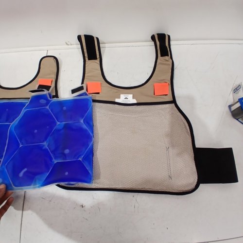 CHILL-ITS STANDARD PHASE CHANGE COOLING VEST WITH HONEYCOMB DESIGN RECHARGEABLE PACKS - LARGE/EXTRA LARGE - KHAKI (MODEL: 6230) image 3