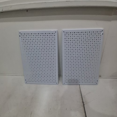 2X METAL WALL MOUNTABLE PEGBOARD PANELS FOR TOOL OR UTENSIL STORAGE - 16.75" X 11.25" - WHITE image 2