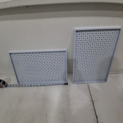 2X METAL WALL MOUNTABLE PEGBOARD PANELS FOR TOOL OR UTENSIL STORAGE - 16.75" X 11.25" - WHITE image 3