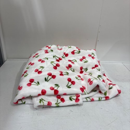 KATE SPADE PLUSH THROW BLANKET - 60" X 70" - WHITE CHERRY image 2