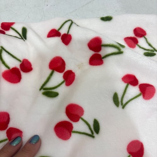KATE SPADE PLUSH THROW BLANKET - 60" X 70" - WHITE CHERRY image 3