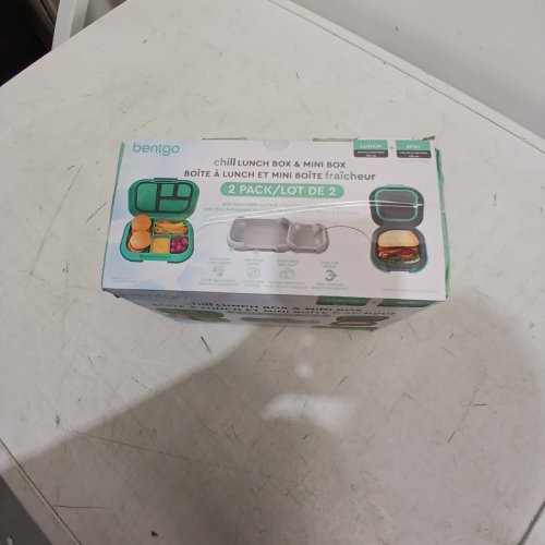 2PC BENTGO CHILL LUNCH BOX AND MINI BOX CONTAINERS WITH ICE PACKS - GREEN/GREY (MODEL: 1997883) image 7