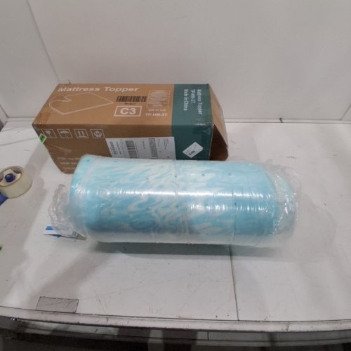 KMFURNILA MEMORY FOAM MATTRESS TOPPER - 3" - TWIN - BLUE (MODEL: TP-HM-3T) image 3