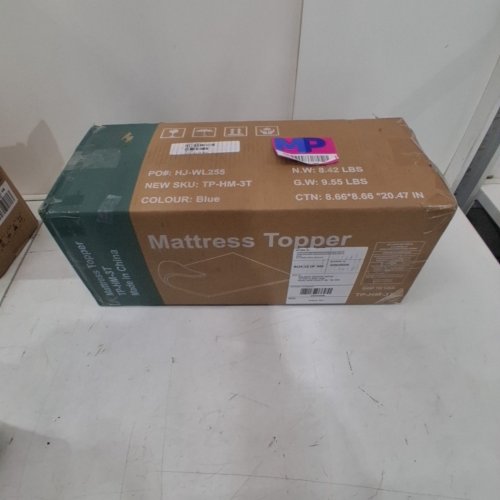 KMFURNILA MEMORY FOAM MATTRESS TOPPER - 3" - TWIN - BLUE (MODEL: TP-HM-3T) image 5