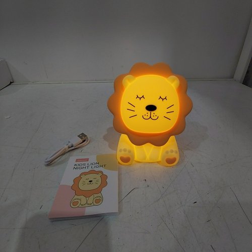 KIDS LION SOFT SILICONE RECHARGEABLE NIGHT LIGHT - ORANGE image 2