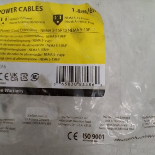STARTECH POWER CORD EXTENSION - NEMA 5–15R TO NEMA 5–15P - 6FT - BLACK (MODEL: PAC1016) image 2