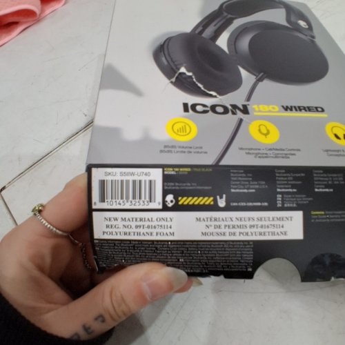 SKULLCANDY ICON 180 WIRED HEADPHONES -BLACK image 2