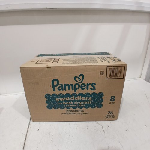 76PK PAMPERS ABSORBENT SWADDLERS - SIZE 8 - WHITE image 3