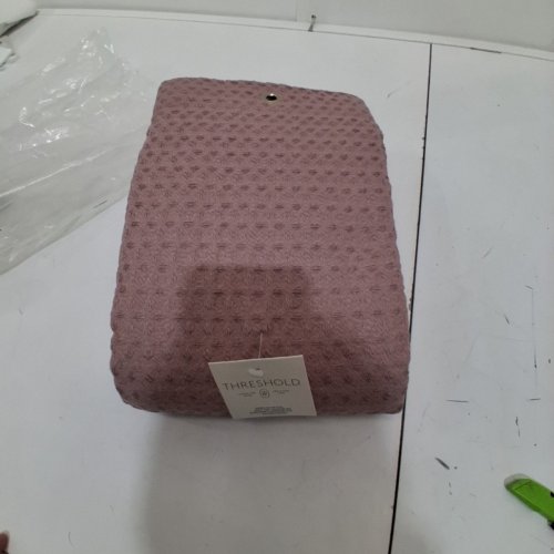THRESHOLD WAFFLE WEAVE SHOWER CURTAIN - 72" X 72" - ROSE image 3