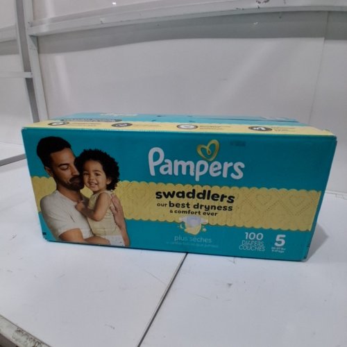 100PK PAMPERS SWADDLERS 100% LEAKPROOF DISPOSABLE BABY DIAPERS - SIZE 5 image 3