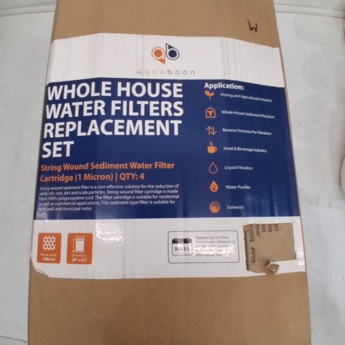 4PK AQUABOON STRING WOUND SEDIMENT 1 MICRON WATER FILTER CARTRIDGES - 20" X 4.5" image 2