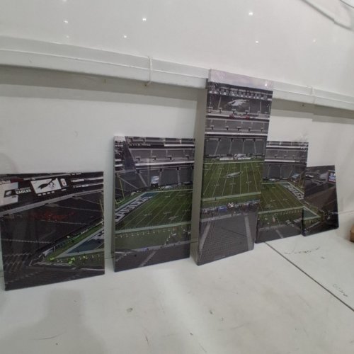 5PC TUMOVO 5 PANEL FOOTBALL STADIUM CANVAS PRINT - 24" X 55" - PHILADELPHIA EAGLES image 3