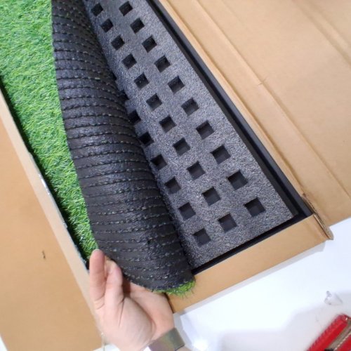 HURENTEK DOG ARTIFICIAL TURF GRASS POTTY PAD WITH TRAY - 34'' X 23'' - GREEN/BLACK - (MODEL: HU-001) image 3