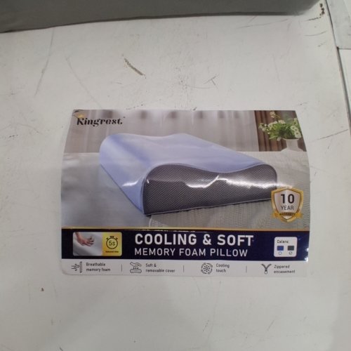 KINGREST COOLING MEMORY FOAM PILLOW FOR NECK PAIN RELIEF - 23" X 15" - GREY image 2