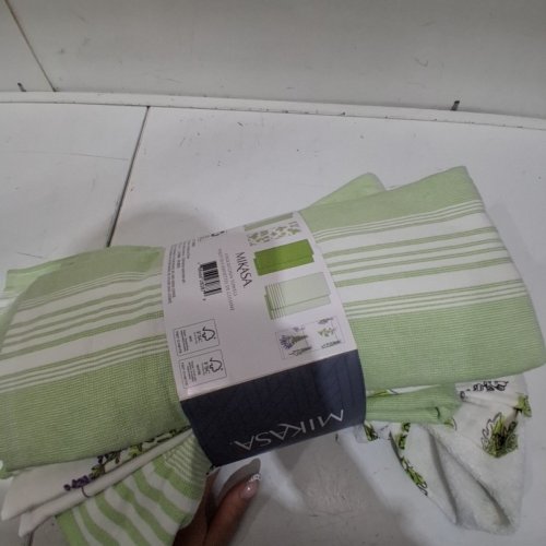 8PK MIKASA KITCHEN TOWELS - GREEN/WHITE/PURPLE FLOWERS (MODEL: 3400550) image 3