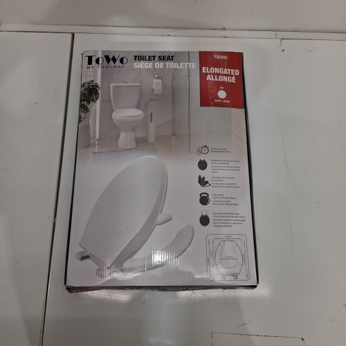 TOWO ELONGATED OPEN FRONT TOILET SEAT- 18.11" - WHITE (MODEL: 180498) image 4