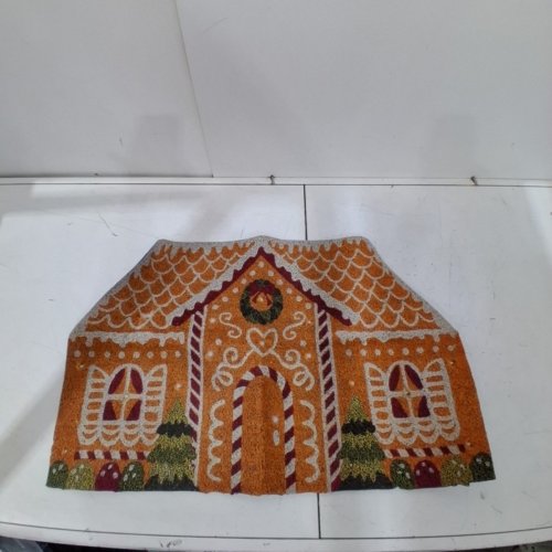 GINGERBREAD HOUSE DECORATIVE MAT - 20" X 30" - BROWN image 2