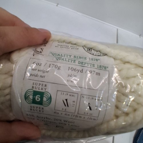 3 LION BRAND SUPER BULKY YARN - 170G - FISHERMAN CREAM (STYLE: WOOL-EASE THICK & QUICK) image 5
