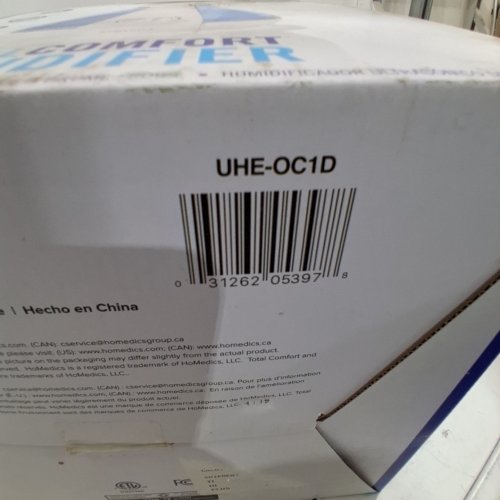 HOMEDICS TOTAL COMFORT HUMIDIFIER (MODEL: UHE-OC1D) image 2