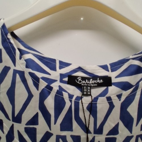 WOMEN'S BARILOCHE PRINT SHIRT - SMALL / MEDIUM - NAVY / WHITE (STYLE : ALEDO) image 4